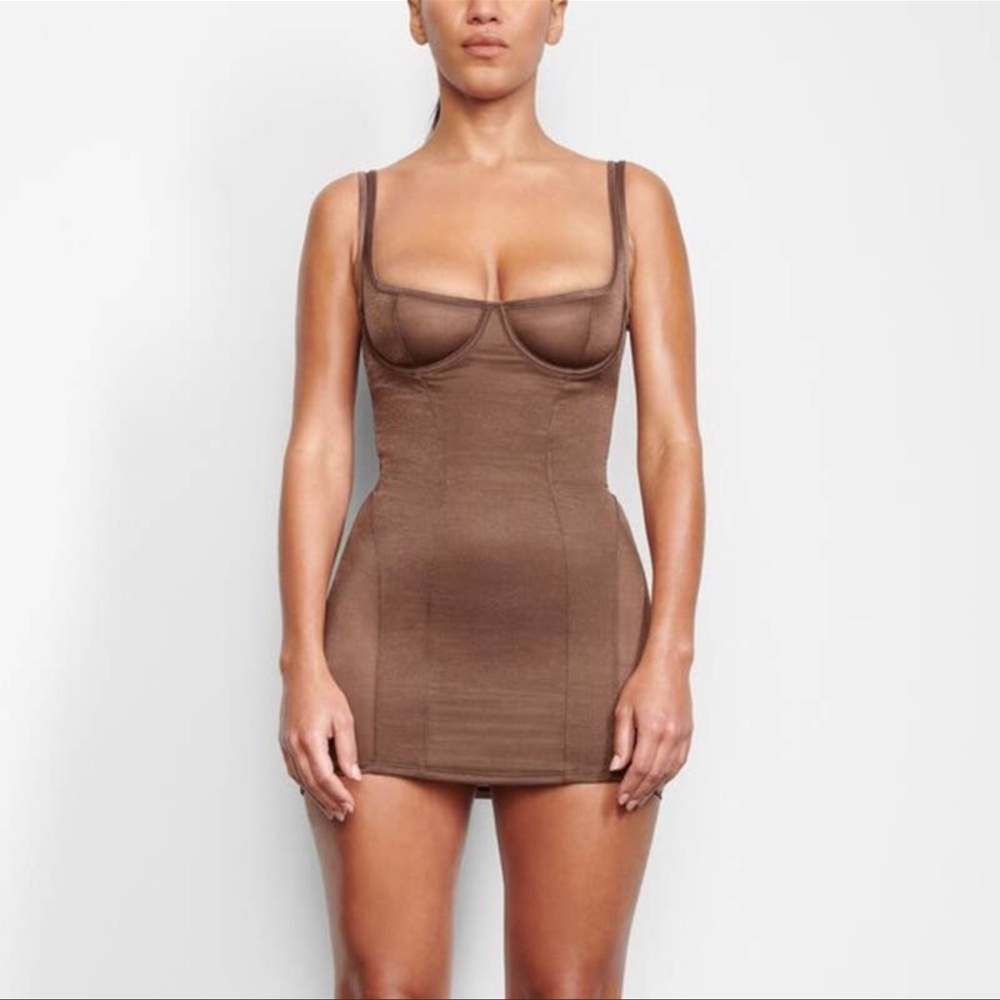 SKIMS Glissenette Corset Dress Jasper XS NWT
